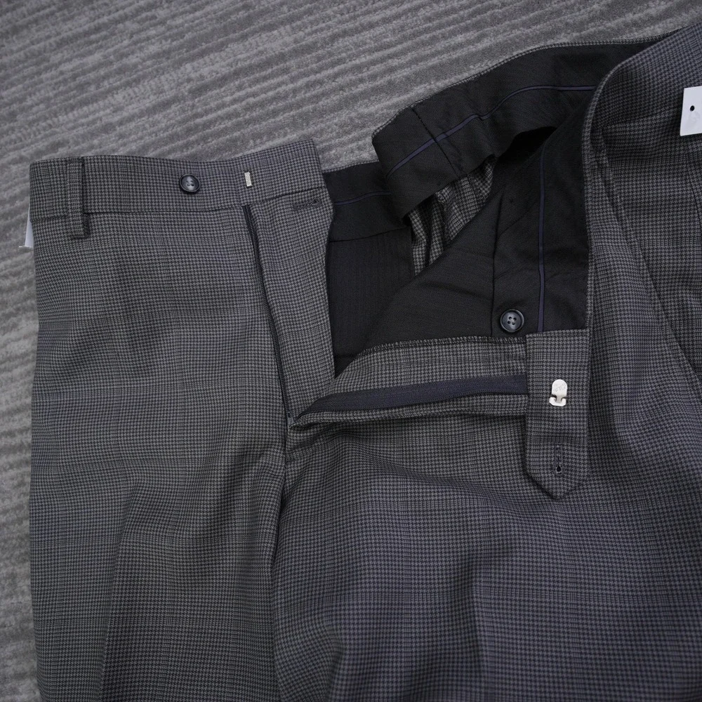 Stafford Dress Pants CoolMax Men Gray Wool Blend Classic New 37x30 Fit (39x29.5)